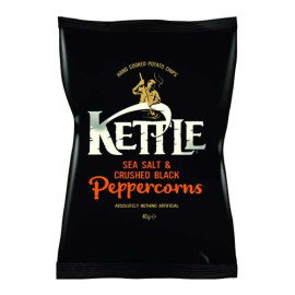 Kettle Sea Salt & Crushed Black Pepper Potato Chips 18 x 40g Box 1
