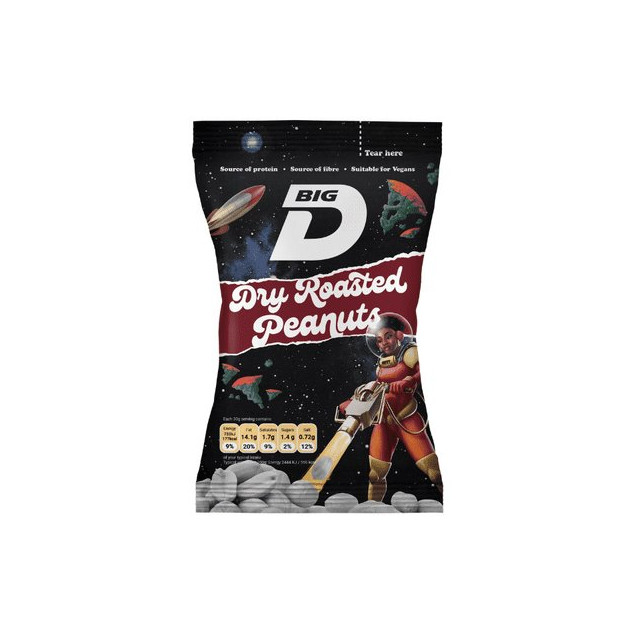 Big D Dry Roasted Peanuts 50g x 24 Card 1
